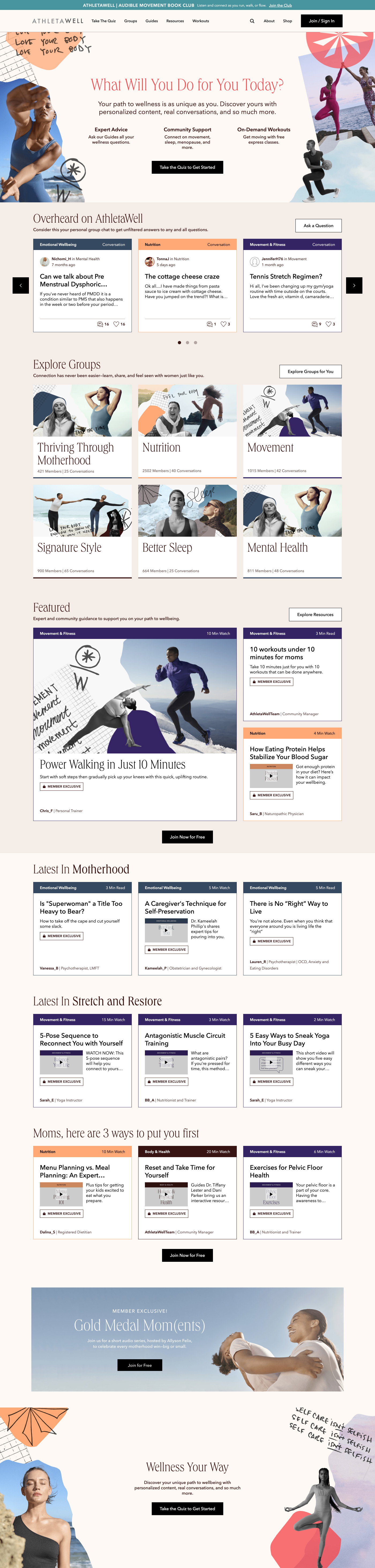 AthletaWell Homepage Design